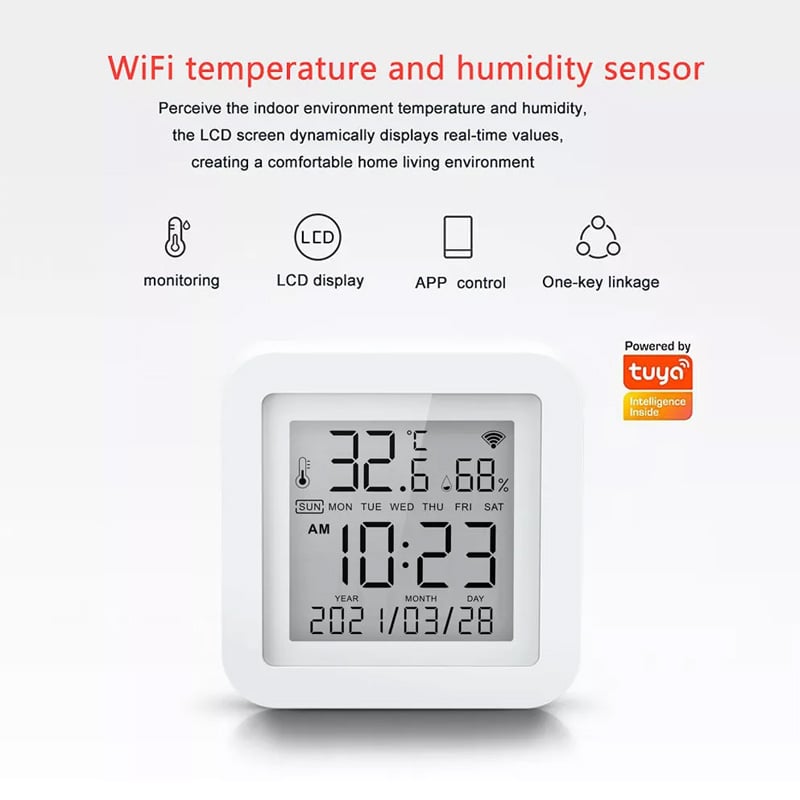 Sensor WiFi De Temperatura Y Humedad Tuya - Con Sonda Para Acuarios, Granjas Y Control Inteligente